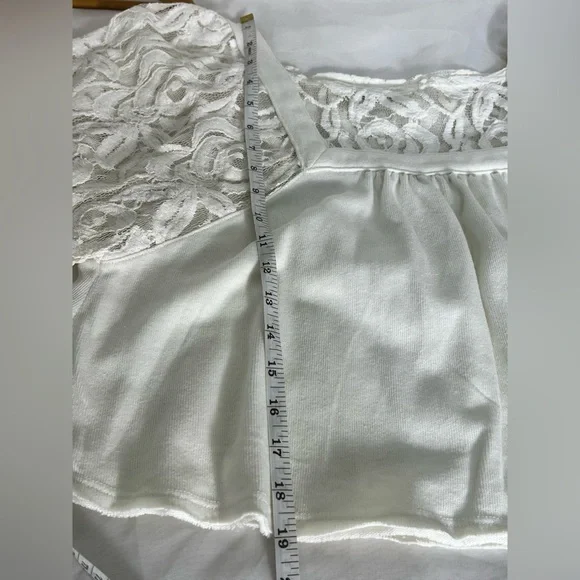 Free People We the Free Catalina lace & knit bohemian crop top size large - Picture 5 of 10